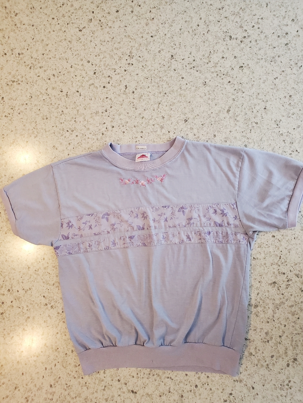 Vintage 80s Large Top lady Footlocker Bubble T-shirt Oversized Flower Embroidery - Picture 16 of 16